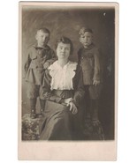 RPPC Real Photo Postcard of Mom, Son and Cousin with names on back befor... - £6.72 GBP