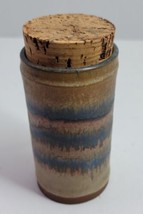 VTG Handcrafted Kamini Pottery Jar w/ Cork Lid Drip Glaze Signed Southwestern - £22.95 GBP