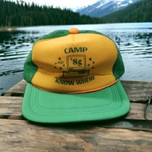 Camp Nowhere Stranger Things Dustin Yellow Green Mesh Trucker Hat Snapback - £7.54 GBP