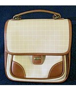 Esprit Brown and Off White Vinyl Check Handbag Clutch with Handle - $24.75