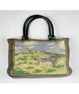 VINTAGE PARADOX GIRAFFE ZEBRA AFRICAN HANDBAG PURSE BEADS SEQUINS LEOPAR... - $25.53 CAD