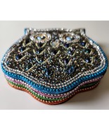 4 Pier 1 Jeweled Beaded Owl Shaped Beverage Coasters Sparkling Decor Retro - $17.77