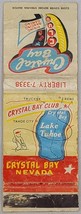 Vintage Diamond Matchbook Cover Crystal Bay Club Nevada NV Lake Tahoe - $3.91