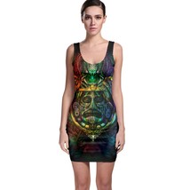 Sexy Bodycon Dancing Dress ancient aztec psychedelic trippy Streetwear - $28.99