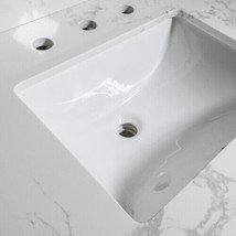 43X22 Bathroom Stone Vanity Top Engineered Stone Carrara White Marble Color - £333.71 GBP