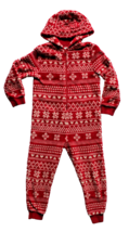 Dip Red White One Piece Hooded Open Feet Pajamas Size X-Small (4/5) - €9,26 EUR