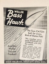 1952 Print Ad Weller Bass Hawk Sure Catch Fishing Lures Sioux City,Iowa - £5.60 GBP