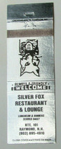 Silver Fox Restaurant Lounge - Raymond, New Hampshire 20 Strike Matchbook Cover - £1.38 GBP
