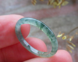 Certified Icy Green Burma Natural A JADE Jadeite Circle RING USA. 7.5 戒指... - £35.95 GBP