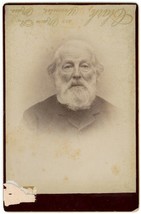 Circa 1800&#39;S Rare Named Cabinet Card Print Error Man Beard Clark Worcester Ma - £14.69 GBP