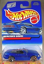 2000 Vintage Hot Wheels Collector #134 MERCEDES 500SL Blue/Blue w/Chrome 5Dot Sp - $9.03