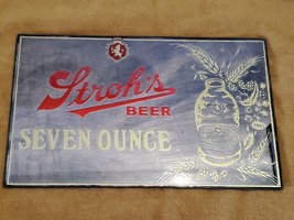 VINTAGE Stroh&#39;s Beer 8x12&quot; Seven Ounce Mirror Sign - £39.41 GBP