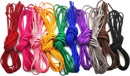 10 Pieces 2.6Mm X 5M Flat Leather Cord Suede Thread String Rope for Bracelet Nec - £11.08 GBP