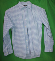 Michael Kors Boys Size Youth 14 Non Iron blue Check Cotton Dress Shirt - £23.79 GBP