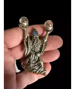Vintage Comstock Pewter Wizard Figurine - Merlin with Crystal Orbs &amp; Blu... - $20.00