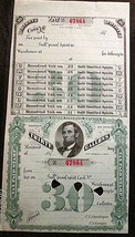 ABRAHAM LINCOLN: (VINTAGE ALCOHOL SPIRITS TAX STAMP CERTIFICATE) VERY RARE - $296.99