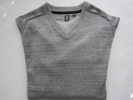 14TH &amp; Union Solid V-Neck Long Sleeve Men’ Sweater Heather Gray L  - £32.55 GBP