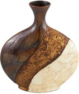 Brown, 11&quot; X 3&quot; X 14&quot;, Deco 79 Ceramic Vase With Embedded Details. - $60.99