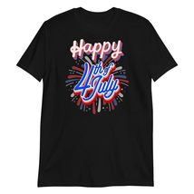 Happy 4th of July Patriotic American T-Shirt Black - $19.59+