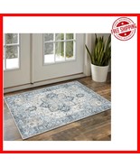 Vintage Floral Area Rug 2&#39; x 3&#39; - Machine Washable Indoor Mat for Elegan... - $69.46 CAD