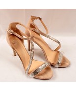 Dressy Party Shoes 4 Inch Stiletto Heel Sparkle Sandal 8.5 Tiny Mirrors - $18.99
