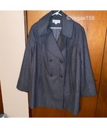 Ava &amp; Viv Womens 3X Pea Coat Wool Bland Coat Dark Gray ￼NEW - $74.25