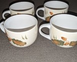 4 Royal Norfolk Autumn Leaves Acorn 18 oz Cup Mug Ceramic Soup Coffee Gr... - $45.53