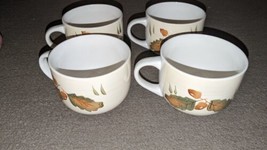 4 Royal Norfolk Autumn Leaves Acorn 18 oz Cup Mug Ceramic Soup Coffee Greenbrier - £36.39 GBP