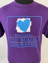Vintage Old Woman Wear Purple 1992 Single Stitch Tee Tultex 90s Men’s Large - £13.43 GBP