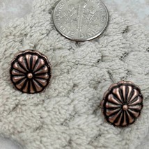 Western Copper Concho Round Stud Post Earrings - €11,95 EUR