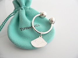 Tiffany &amp; Co Silver Baseball Ball Diamond Key Ring Key Chain Keychain Gift Pouch - £312.96 GBP