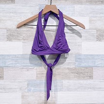 Athleta Swim Shirrendipity Halter Bikini Top Purple V Neck Tie Back Wome... - $29.69