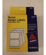 Avery 4160 Name Badge Labels Continuous Form 3 1/2&quot; x 2 7/16&quot; 250 Count ... - $14.99