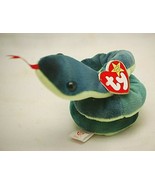 Ty Original Beanie Baby Hissy Snake Beanbag Plush Toy Swing &amp; Tush Tags d - £13.19 GBP