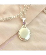 H2O Just Add Water Cute MINI Locket Amethyst Gemstone Rhodium Plated Rol... - $68.57 CAD