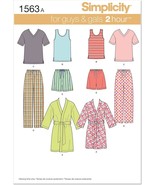 Simplicity US1563A Easy to Sew Teen&#39;s Men&#39;s and Women&#39;s Pajama Sewing Pa... - $47.60 CAD