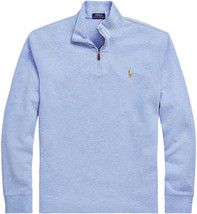 Polo Ralph Lauren Mens Half Zip Pullover Sweater, Heather Blue,  2XB Big 8319-10 - $124.25