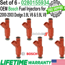 OEM Bosch x6 Fuel Injectors for 2000-2003 Dodge 3.9L V6 &amp; 5.9L V8 #0280155934 - $148.49