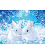 Lovely White Rabbits Diamond Painting - 5D Full Square Diamond Painting ... - £15.70 GBP