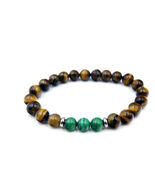 Natural Tiger Eye &amp; Malachite Healing Bracelet – Men’s &amp; Women’s Energy ... - $21.09