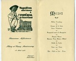Napoleon Allait Danser I&#39;Imperial de Saint Cloud Menu 1930 - $87.12