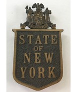 Vintage State of New York Excelsior Automobile Bumper Plaque Bronze - $175.55 CAD