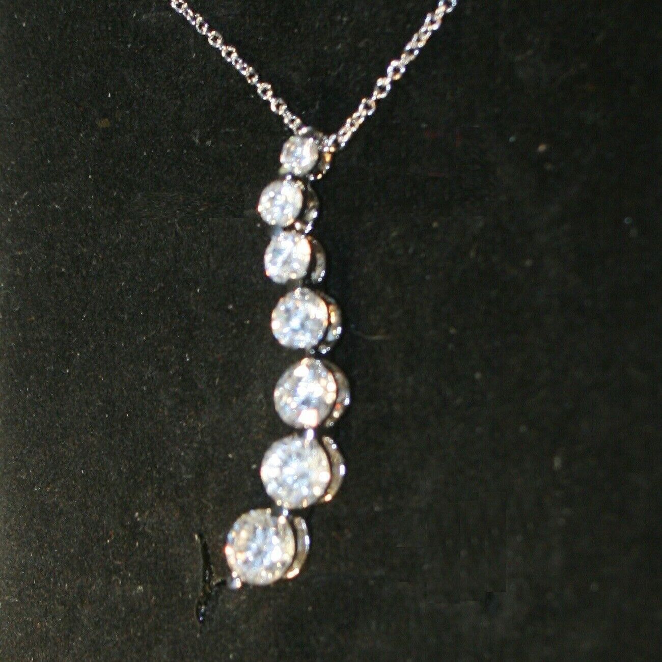 Diamond Alternatives S Journey Pendant Necklace 14k White Gold over 925 SS - $58.19