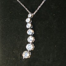 Diamond Alternatives S Journey Pendant Necklace 14k White Gold over 925 SS - £46.37 GBP