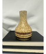 Vintage Pottery Craft USA Striped Tan Brown Pottery Vase California MCM - $338.27 MXN