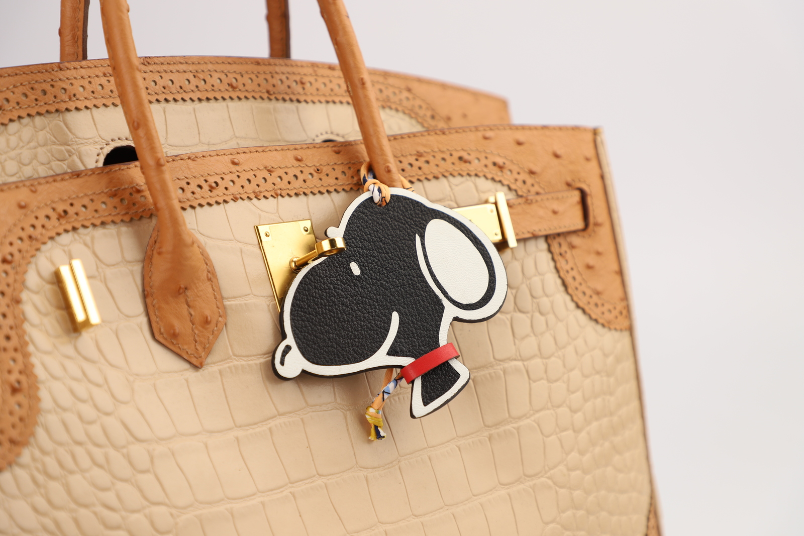 Handmade  Chevre  Gyzore  Goatskin  Snoopy  Bag Charm ,Snoopy charm