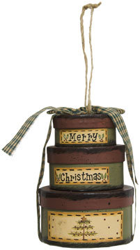 Primary image for GM3773-Christmas Boxes ornaments paper mache'