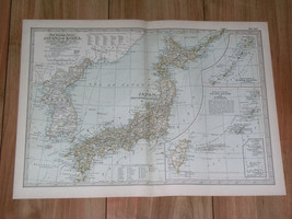 1897 Antique Dated Map Of Japan Korea Taiwan Kuril Ryukyu Liukiu Islands - £22.34 GBP