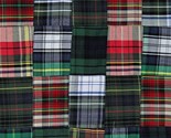 Cotton Stitched Patchwork Plaid Christmas Red Green Fabric by the Yard D... - £7.82 GBP