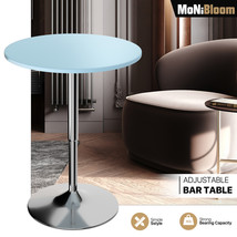 Blue Pub Bar Cocktail Table[360-Degree Swivel]Adjustable Counter Height ... - £86.36 GBP